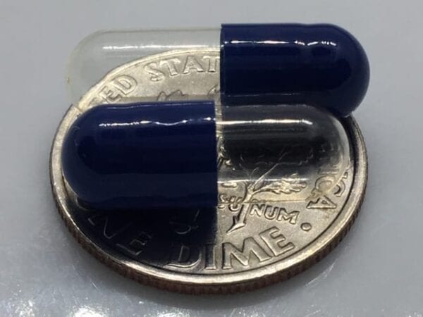 blue and clear size 3 empty gelatin capsules