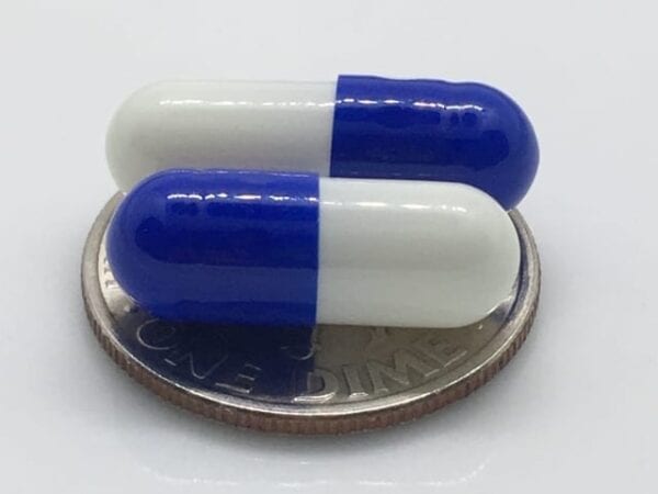 blue and white size 3 empty gelatin capsules