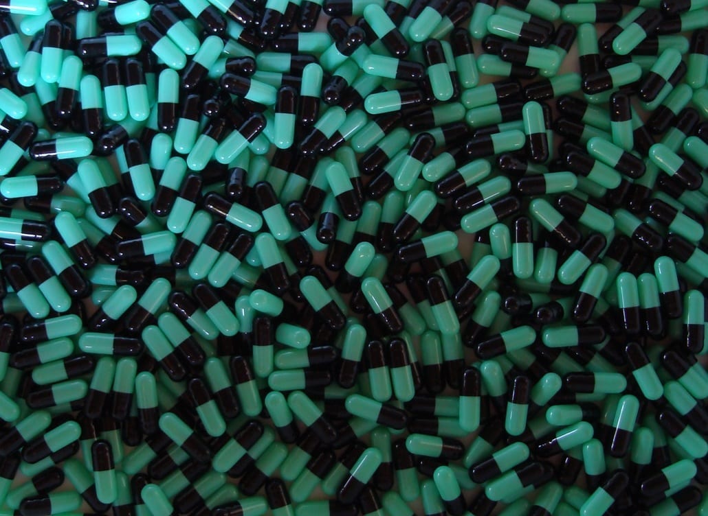 Size 4 Mint and Black Empty Gelatin Capsules