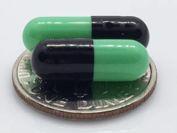empty-gelatin-capsules-gelcaps-size 4-green-black