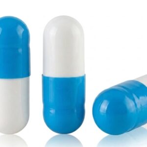 Aqua and White Size 4 Empty Gelatin Capsules (Gelcaps)