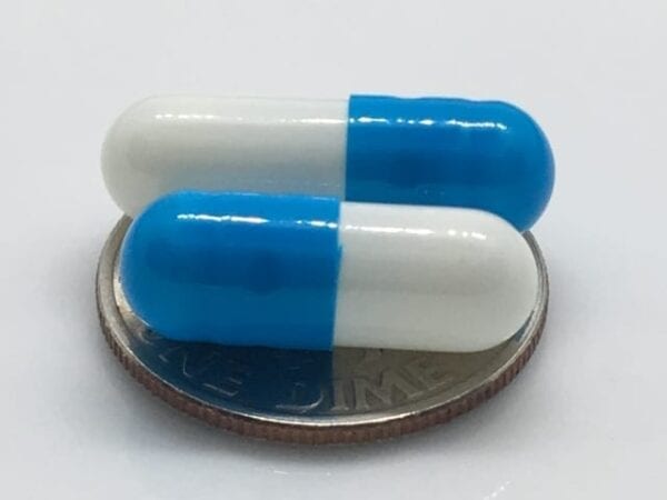 aqua and white size 3 empty gelatin capsules
