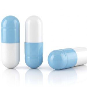Light Blue and White Size 3 Empty Gelatin Capsules (Gelcaps)