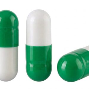 Apple Green and White Size 4 Empty Gelatin Capsules (Gelcaps)