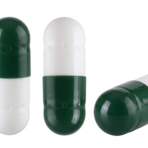 Dark Green and White Size 4 Empty Gelatin Capsules (Gelcaps)