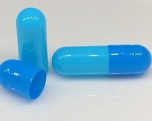 aqua and blue size 0 empty gelatin capsules