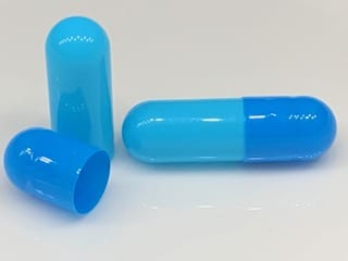 aqua and blue size 0 empty gelatin capsules