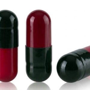Red and Black Size 1 Empty Gelatin Capsules (Gelcaps)