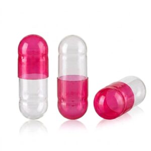 Translucent Pink and Clear Size 4 Empty Gelatin Capsules (Gelcaps)