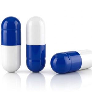 Blue and White Size 3 Empty Gelatin Capsules (Gelcaps)
