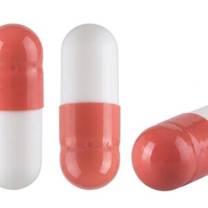 Salmon Pink and White Size 4 Empty Gelatin Capsules (Gelcaps)