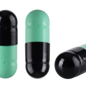 Mint Green and Black Size 4 Empty Gelatin Capsules (Gelcaps)