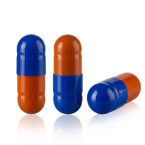 Royal Blue and Orange Size 4 Empty Gelatin Capsules (Gelcaps)