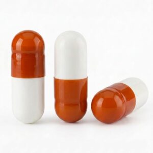 Orange and White Size 4 Empty Gelatin Capsules (Gelcaps)