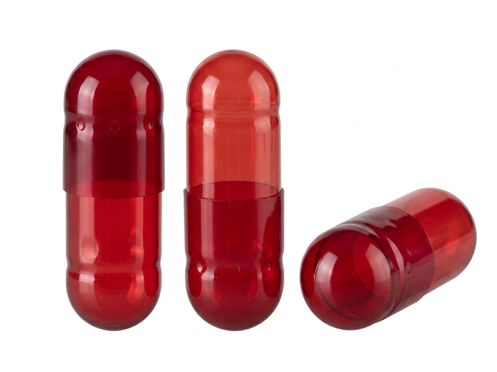 Red Translucent Size 0 Empty Gelatin Capsules (Gelcaps)