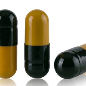 Yellow and Black Size 0 Empty Gelatin Capsules (Gelcaps)