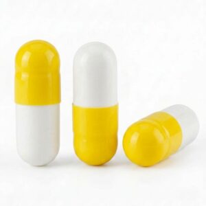 Yellow and White Size 4 Empty Gelatin Capsules (Gelcaps)